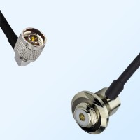 N/Male R/A - UHF/Bulkhead Female R/A Coaxial Jumper Cable