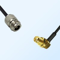 N/Female - SMA/Bulkhead Female Right Angle Coaxial Jumper Cable
