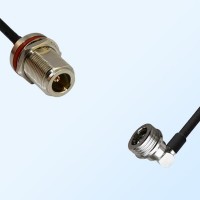 N/Bulkhead Female with O-Ring - QN/Male R/A Coaxial Jumper Cable