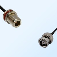 N/Bulkhead Female with O-Ring - RP BNC/Male Coaxial Jumper Cable