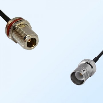 N/Bulkhead Female with O-Ring - RP BNC/Female Coaxial Jumper Cable