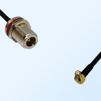 N/Bulkhead Female with O-Ring - RP MCX/Male R/A Coaxial Jumper Cable