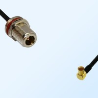 N/Bulkhead Female with O-Ring - RP MCX/Female R/A Coaxial Jumper Cable