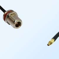N/Bulkhead Female with O-Ring - RP MMCX/Male Coaxial Jumper Cable