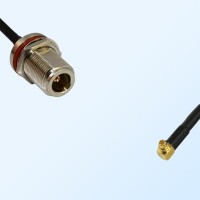 N/Bulkhead Female with O-Ring - RP MMCX/Male R/A Coaxial Jumper Cable