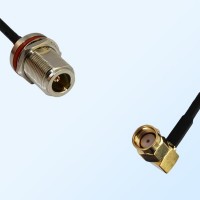 N/Bulkhead Female with O-Ring - RP SMA/Male R/A Coaxial Jumper Cable