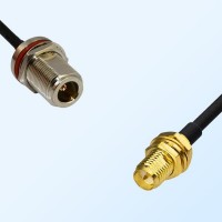 N/Bulkhead Female with O-Ring - RP SMA/Bulkhead Female Coaxial Cable