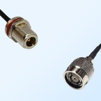 N/Bulkhead Female with O-Ring - RP TNC/Male Coaxial Jumper Cable