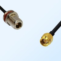 N/Bulkhead Female with O-Ring - SMA/Male Coaxial Jumper Cable