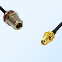 N/Bulkhead Female with O-Ring - SMA/Bulkhead Female Coaxial Cable