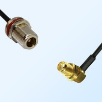 N/Bulkhead Female with O-Ring - SMA/Bulkhead Female R/A Coaxial Cable