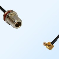 N/Bulkhead Female with O-Ring - SMB/Male R/A Coaxial Jumper Cable
