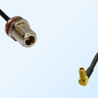 N/Bulkhead Female with O-Ring - SSMB/Female R/A Coaxial Jumper Cable