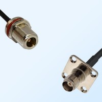 TNC Female 4 Hole - N Bulkhead Female with O-Ring Cable Assemblies