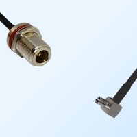 N/Bulkhead Female with O-Ring - TS9/Male R/A Coaxial Jumper Cable