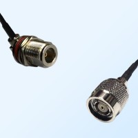 N Bulkhead Female R/A with O-Ring - RP TNC Male Cable Assemblies