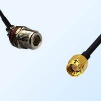 N Bulkhead Female R/A with O-Ring - SMA Male Coaxial Cable Assemblies