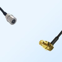 QMA/Male - RP SMA/Bulkhead Female Right Angle Coaxial Jumper Cable