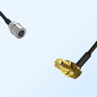 QMA/Male - SMA/Bulkhead Female Right Angle Coaxial Jumper Cable