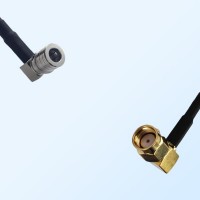 QMA/Male Right Angle - RP SMA/Male Right Angle Coaxial Jumper Cable