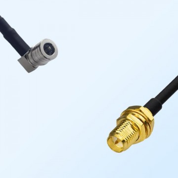 QMA/Male Right Angle - RP SMA/Bulkhead Female Coaxial Jumper Cable