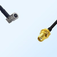 QMA/Male Right Angle - SMA/Bulkhead Female Coaxial Jumper Cable
