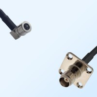 QMA Male Right Angle - TNC Female 4 Hole Coaxial Jumper Cable