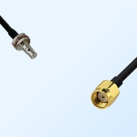 QMA/Bulkhead Female with O-Ring - RP SMA/Male Coaxial Jumper Cable