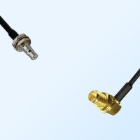 QMA/Bulkhead Female with O-Ring - RP SMA/Bulkhead Female R/A Cable
