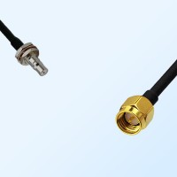 QMA/Bulkhead Female with O-Ring - SMA/Male Coaxial Jumper Cable