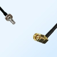 QMA/Bulkhead Female with O-Ring - SMA/Male R/A Coaxial Jumper Cable