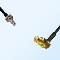 QMA/Bulkhead Female with O-Ring - SMA/Bulkhead Female R/A Cable