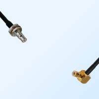 QMA/Bulkhead Female with O-Ring - SMB/Male R/A Coaxial Jumper Cable