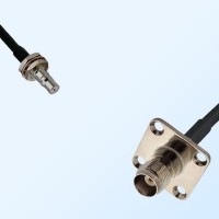 QMA Bulkhead Female with O-Ring - TNC Female 4 Hole Coaxial Cable