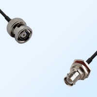 RP BNC/Male - RP BNC/Bulkhead Female with O-Ring Coaxial Jumper Cable