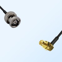RP BNC/Male - RP SMA/Bulkhead Female Right Angle Coaxial Jumper Cable