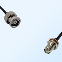 RP BNC/Male - RP TNC/Bulkhead Female with O-Ring Coaxial Jumper Cable