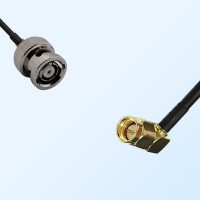 RP BNC/Male - SMA/Male Right Angle Coaxial Jumper Cable