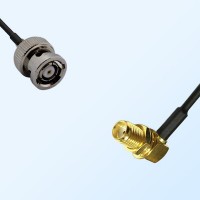RP BNC/Male - SMA/Bulkhead Female Right Angle Coaxial Jumper Cable