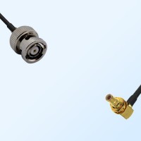 RP BNC/Male - SMB/Bulkhead Male Right Angle Coaxial Jumper Cable
