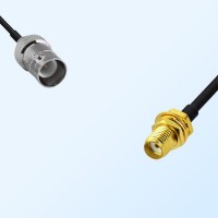 RP BNC/Female - SMA/Bulkhead Female Coaxial Jumper Cable