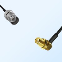 RP BNC/Female - SMA/Bulkhead Female Right Angle Coaxial Jumper Cable