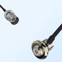 RP BNC/Female - UHF/Bulkhead Female Right Angle Coaxial Jumper Cable