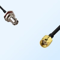 RP BNC/Bulkhead Female with O-Ring - RP SMA/Male Coaxial Jumper Cable