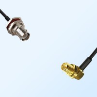 RP BNC/Bulkhead Female with O-Ring - RP SMA/Bulkhead Female R/A Cable