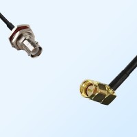 RP BNC/Bulkhead Female with O-Ring - SMA/Male R/A Coaxial Jumper Cable