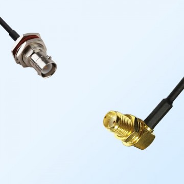 RP BNC/Bulkhead Female with O-Ring - SMA/Bulkhead Female R/A Cable