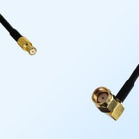 RP MCX/Male - RP SMA/Male Right Angle Coaxial Jumper Cable