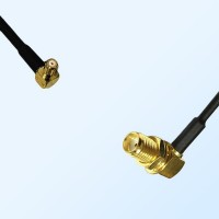 RP MCX/Male R/A - SMA/Bulkhead Female R/A Coaxial Jumper Cable