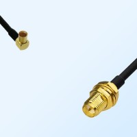 RP MCX/Female R/A - RP SMA/Bulkhead Female Coaxial Jumper Cable